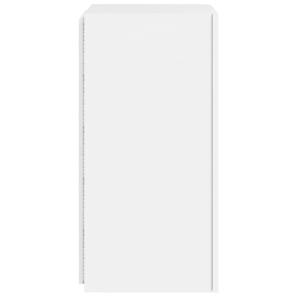 Meuble TV mural à LED 70cm blanc - Rangement multimédia haute qualité - 10