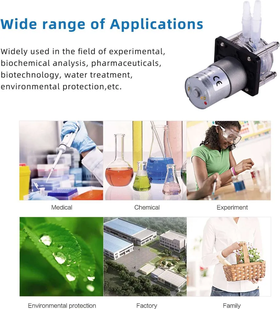 Mini Pompe de Dosage pour Laboratoire et Analyse Chimique 12V DC - 8