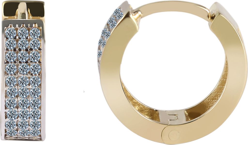375/- Gold "Leyla" Klapp-Creolen mit Zirkoniabesatz, 9 Produktbild 