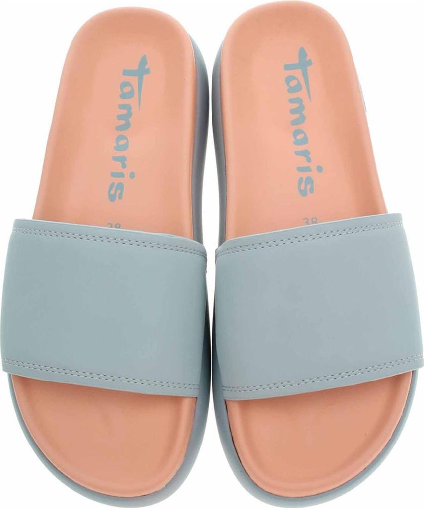 Tamaris Damen-Strandpantoffeln 1-27511-44 hellblau comb 38 Produktbild 