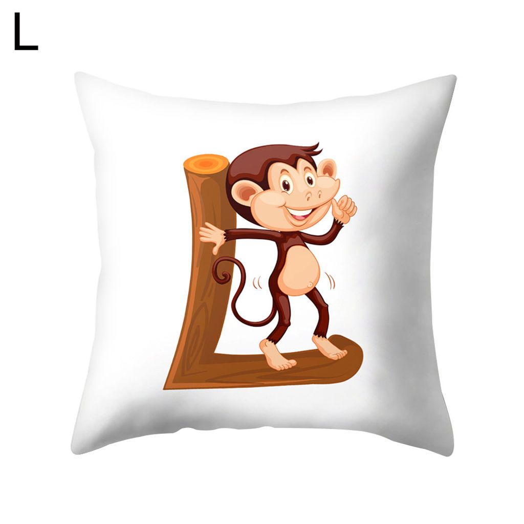 Affe English Letter Kissen Fall Kissen Cover Sofa Bettauto Cafe Bürodekoration-L
