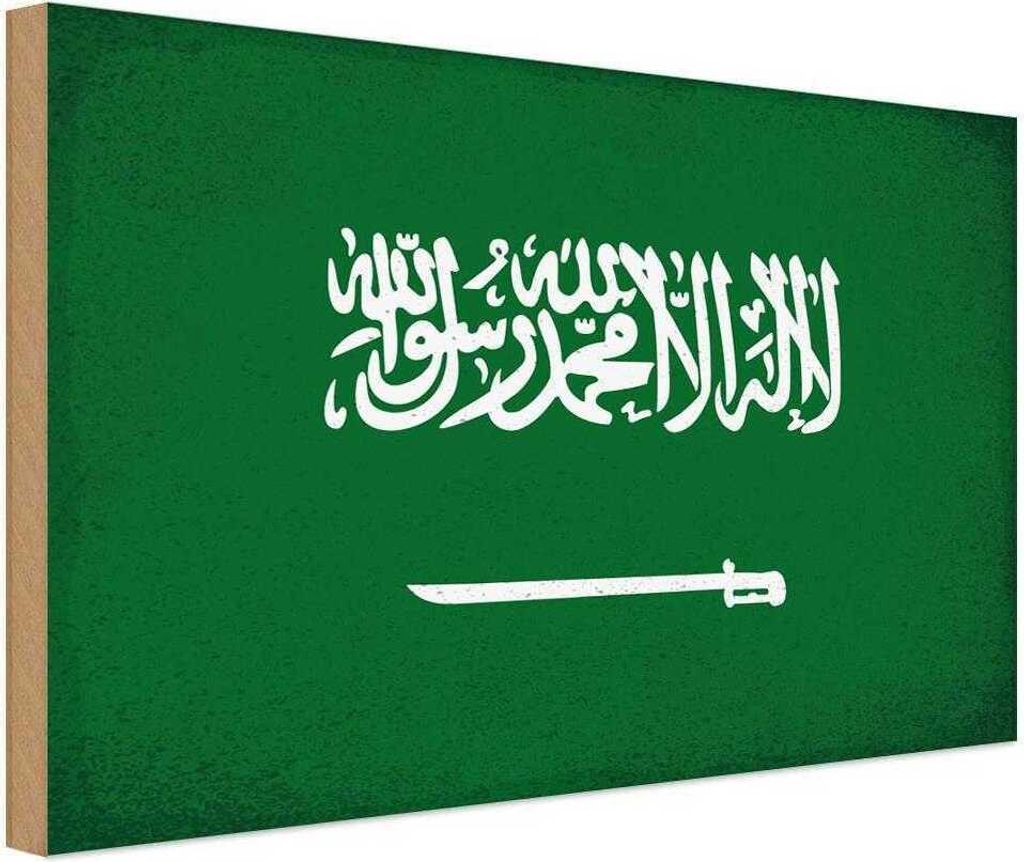 vianmo Holzschild 12x18 cm Saudi-Arabien Arabia Vintage Flagge Fahne Wappen
