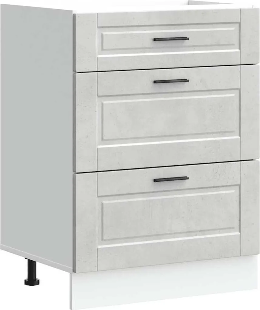 Base per cucina Porto cemento grigio materiale legno