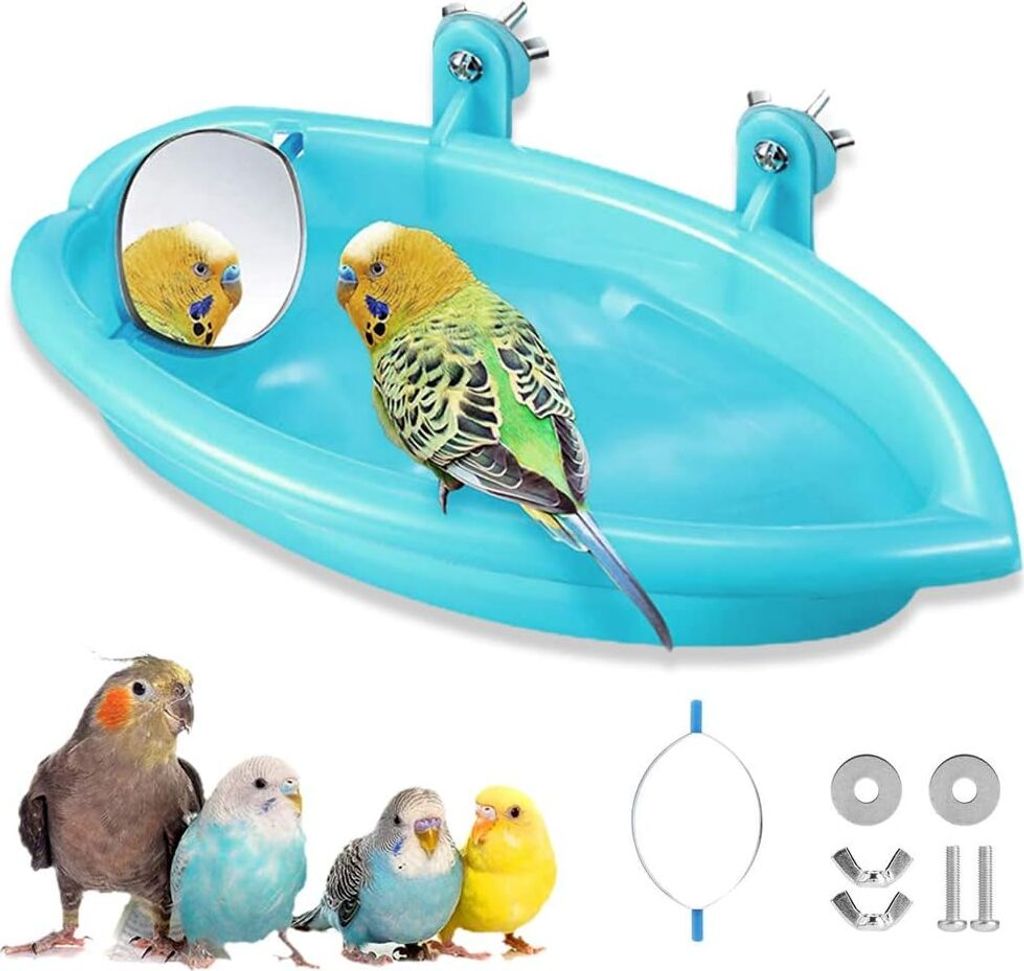 Vogel Badewanne Mit Spiegel,Vogelkäfig Dusche Produktbild 