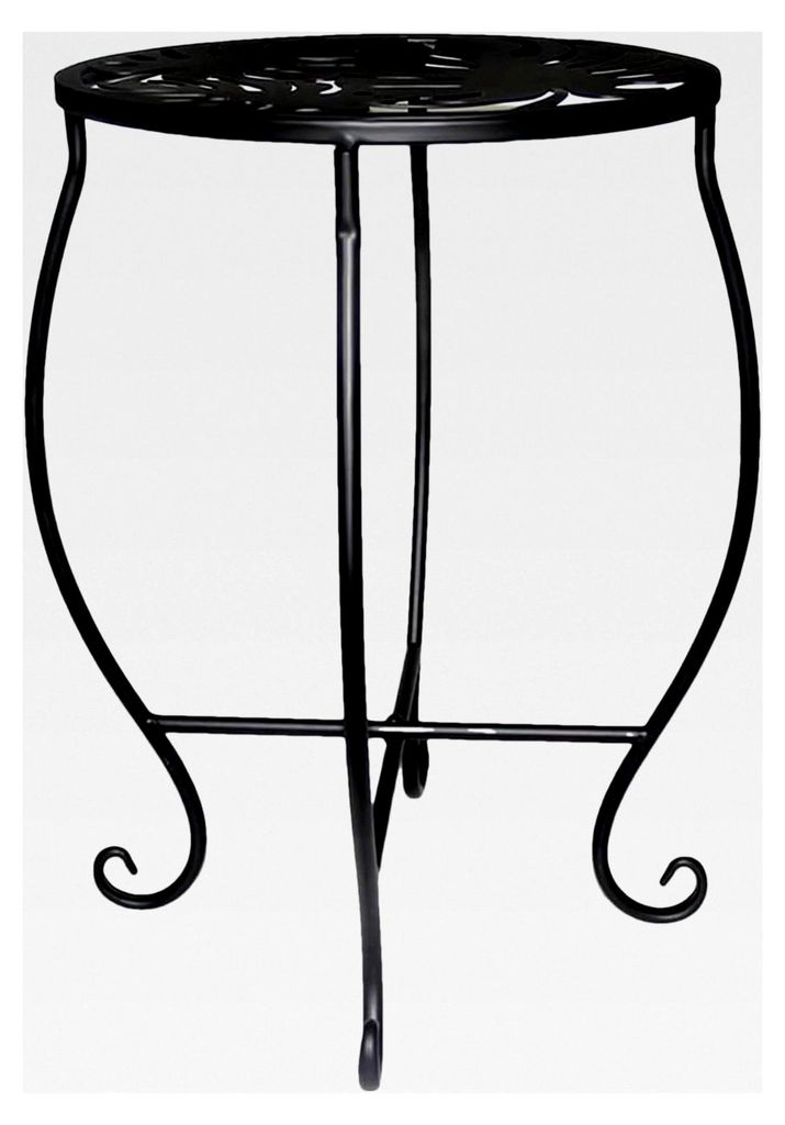 Blumentopfständer - Runder Metall Blumenständer 38 cm, Dekorativer Blumenständer für Wohnzimmer, Schlafzimmer, Terrasse, Balkon, Wohnung, Garte...