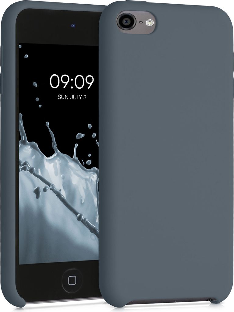 kwmobile Schutzhülle kompatibel mit Apple iPod Touch 6G / 7G (6. und 7.Generation) - Hülle Silikon gummiert - Cover Case in Dunkler Schiefer
