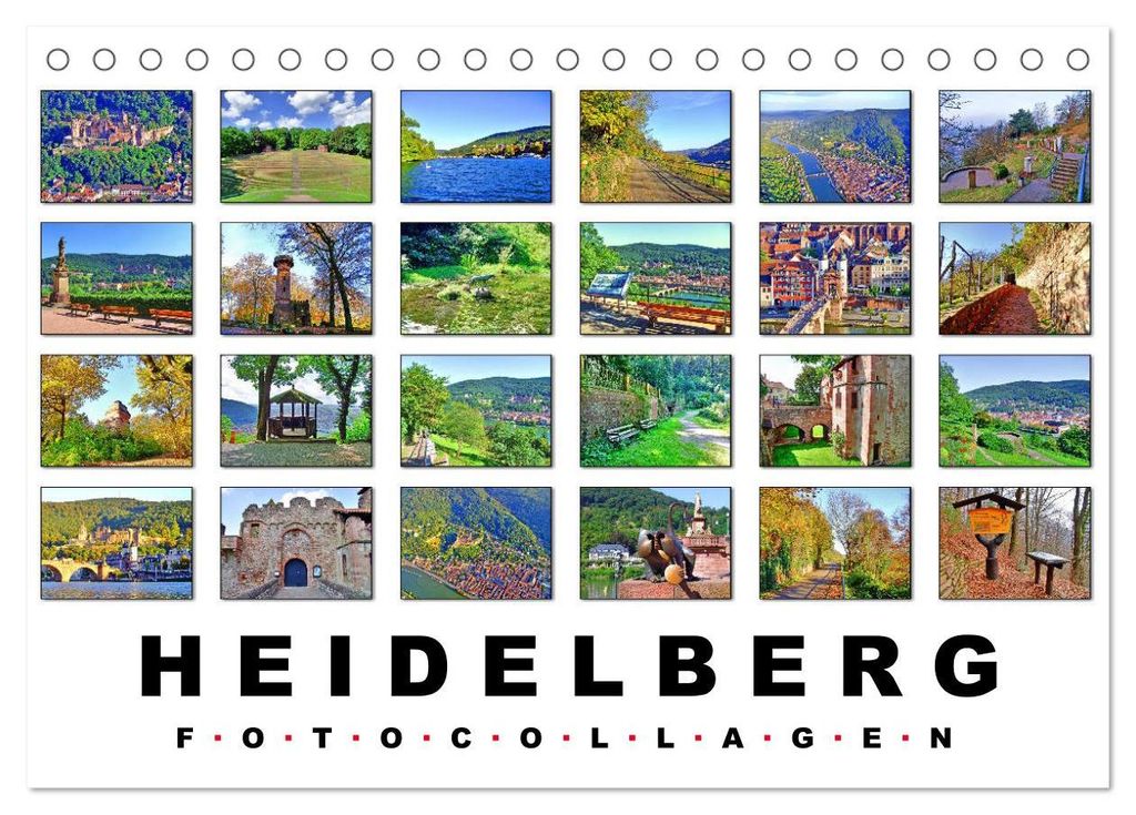 Heidelberg Fotocollagen (Tischkalender 2027 DIN A5 quer), CALVENDO Monatskalender