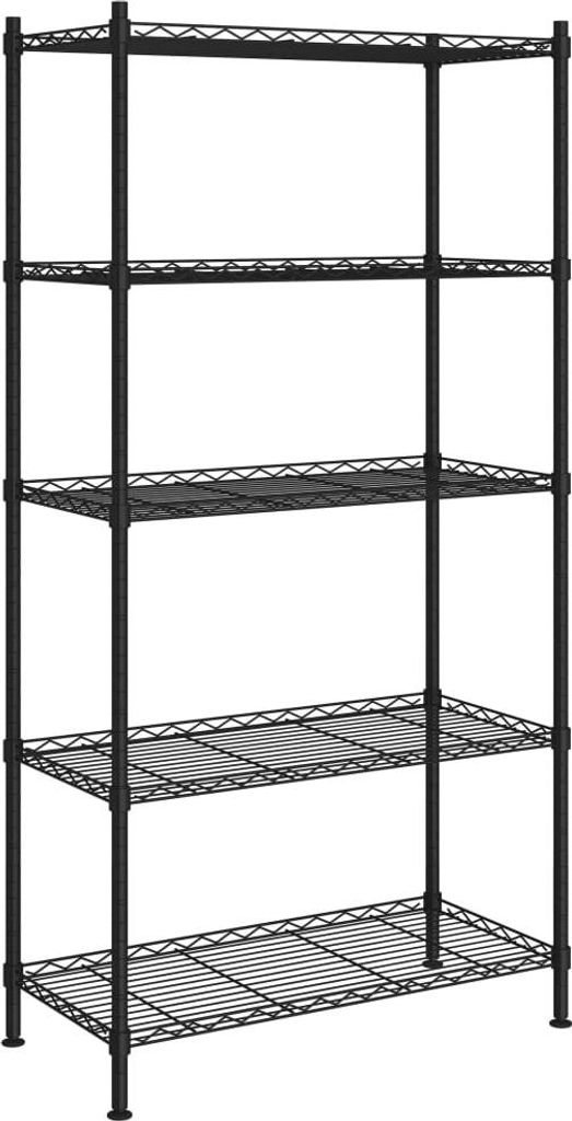 vidaXL Lagerregal mit 5 Böden 90x35x180 cm Schwarz 250 kg Produktbild 