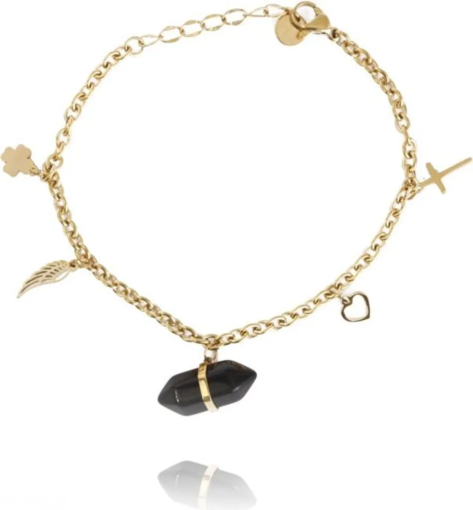 Gioiello Flamenco Mystique: Bracciale Oro 14k e Cristallo Rocca