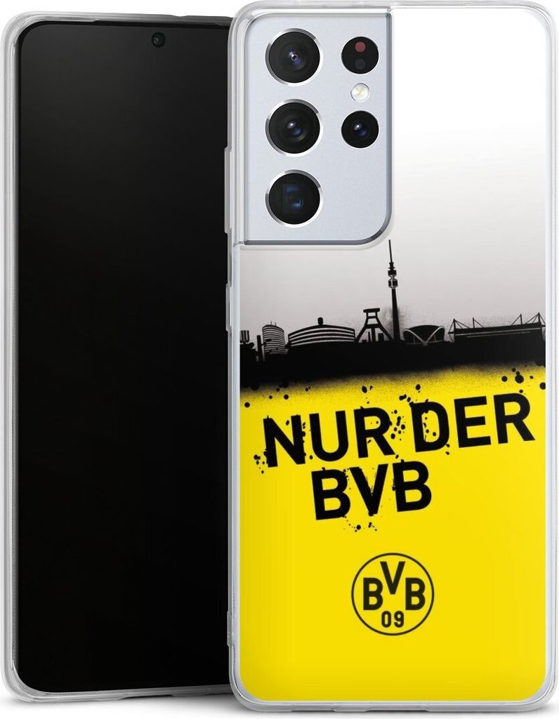 DeinDesign Handyhülle für Samsung Galaxy S21 Ultra 5G Silikon Hülle Case Smartphone Schutzhülle BVB Borussia Dortmund Statement