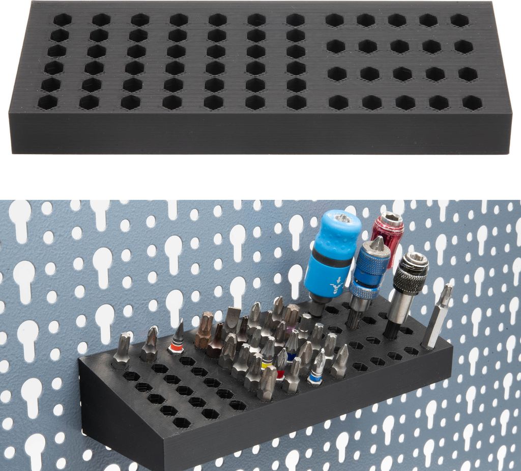 Bit Wandhalter Bithalter für Küpper Lochwand 62 Bits Halterung Sechskant Halter