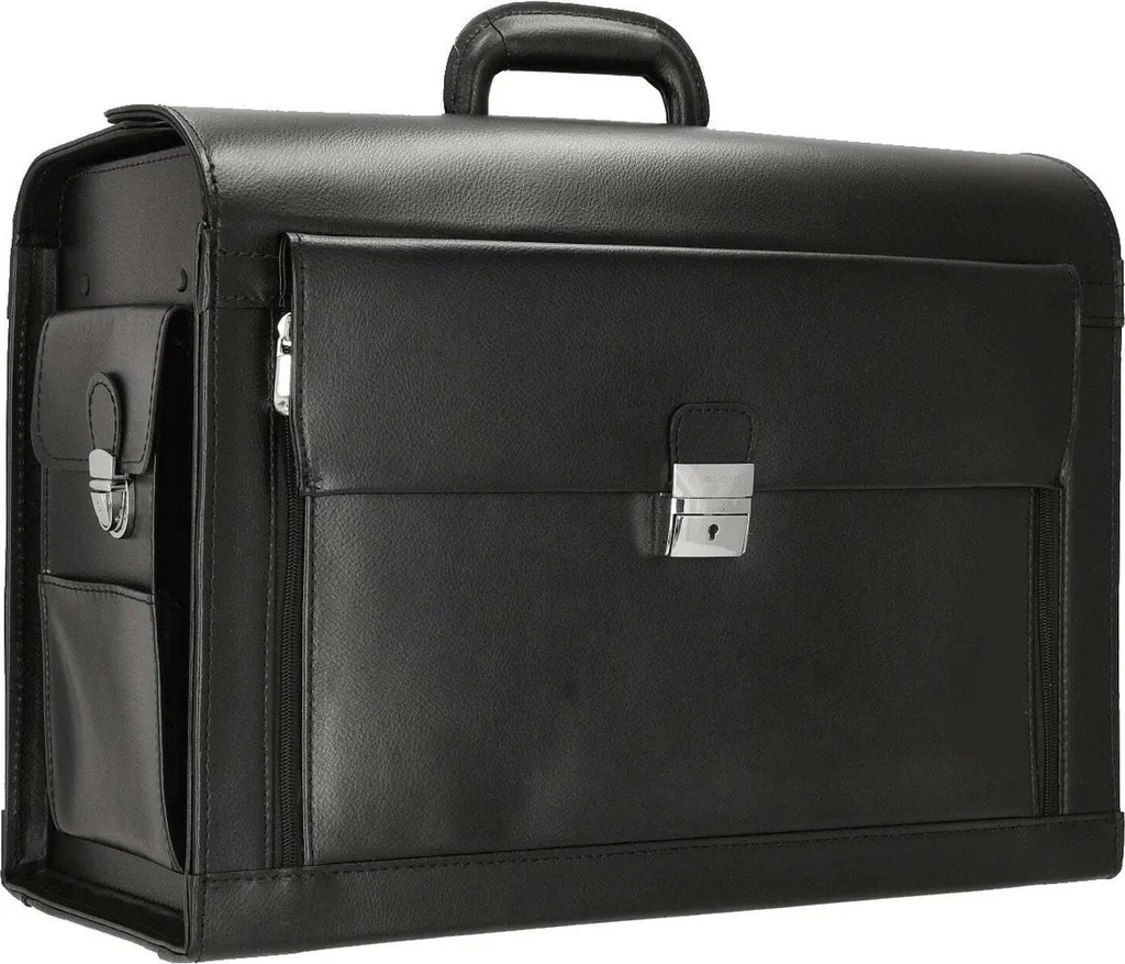 Mallette pilote en cuir véritable Alassio Verona avec serrures à code - 15