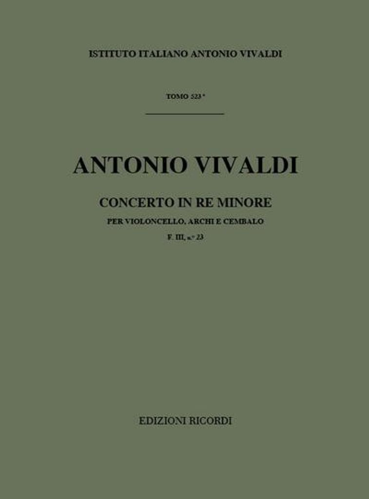 Konzert d-Moll F.III,23 für Violoncello,Streicher und Bc