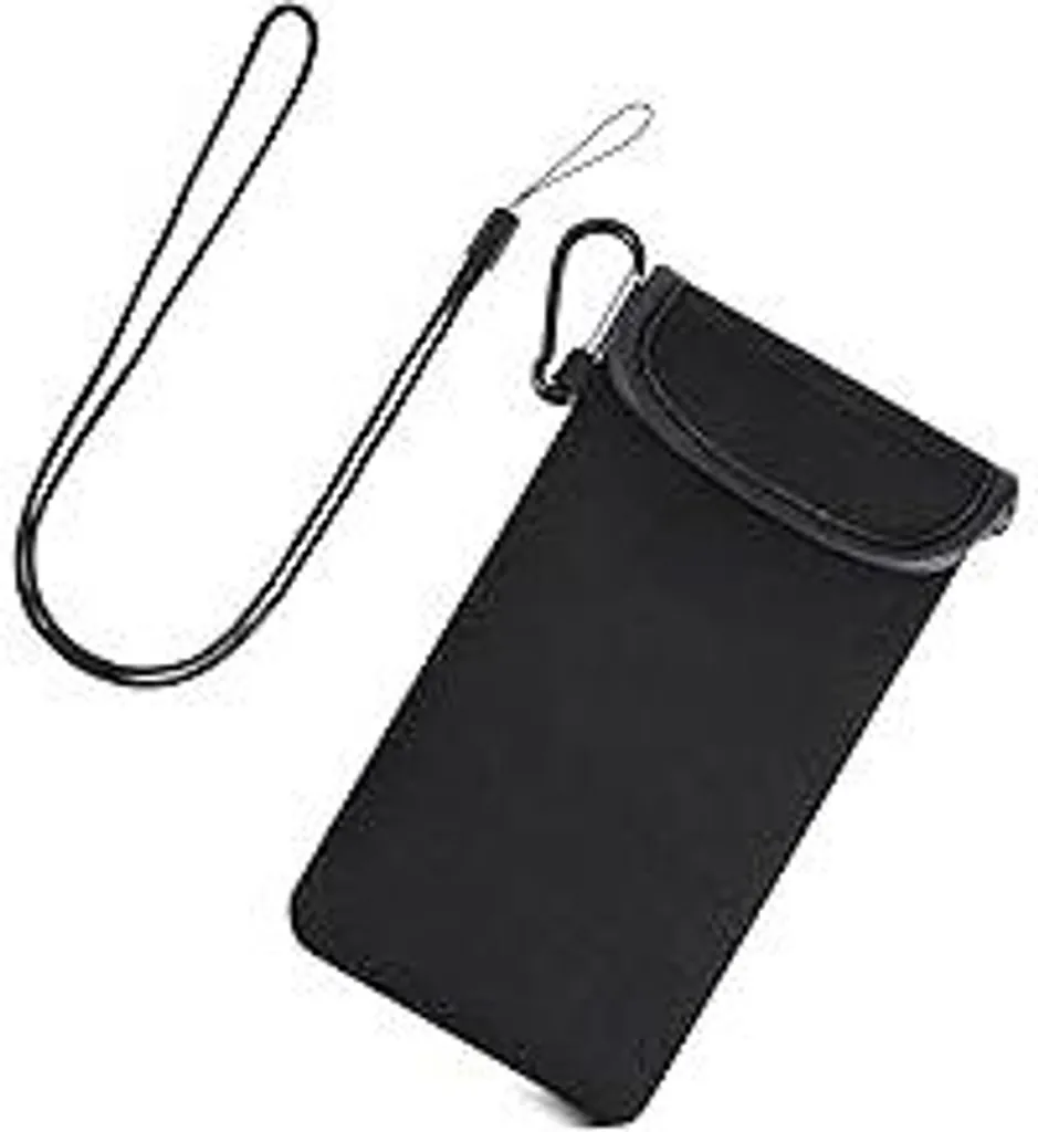 Porta Cellulare da Collo e Cintura 7" Neoprene Nero con Moschettone