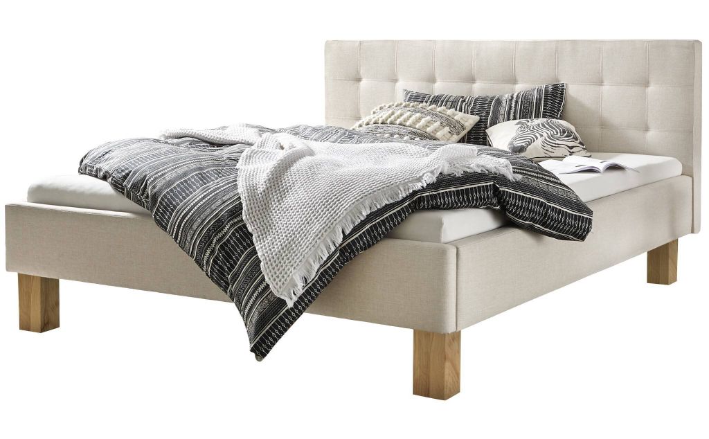 HASENA Polsterbett Noemi Wildbuche | Stoff beige 180x200