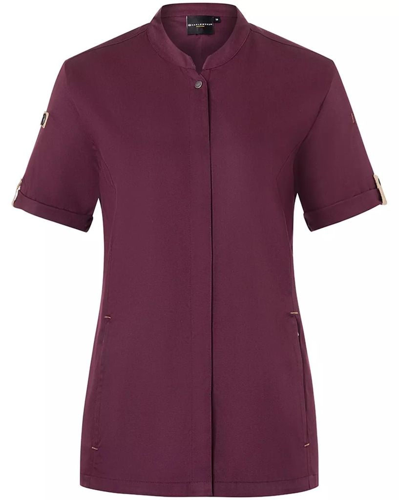 Karlowsky - "Green-Generation" Kochjacke für Damen kurzärmlig LT5662 (142 cm) (Aubergine)