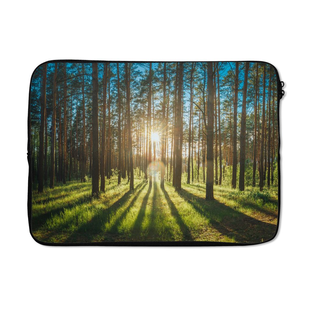 MuchoWow Laptop Hülle 13 Zoll Sonne - Bäume - Landschaft - Gras Laptoptasche - Laptophülle - Sleeve - Rundumschutz