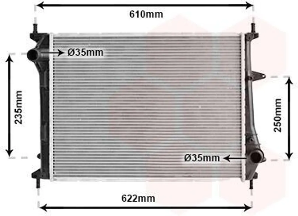 VAN WEZEL 17002329 Radiatore Motore Fiat Multipla 186 - Qualità Originale