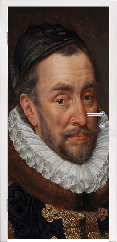 MuchoWow Türtapete Selbstklebende Türfolie Wilhelm von Oranien - Gemälde von Adriaen Thomasz. 75x205 cm Türposter Türaufkleber Klebefolie T...