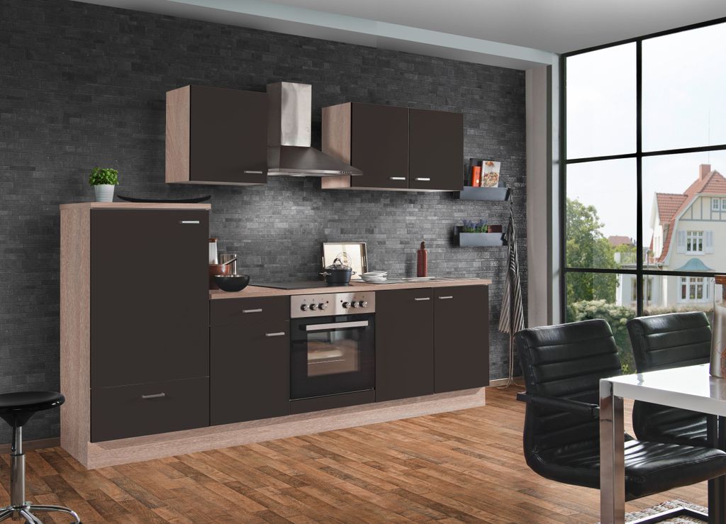 Küchenzeile mit Elektrogeräten Classic Lava Matt 270 cm Produktbild 