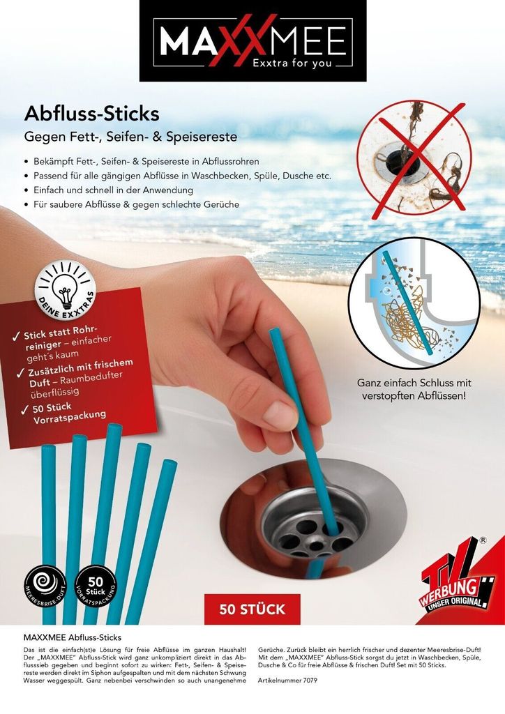 Abfluss-Sticks Abflussreiniger Rohrreiniger, Produktbild 