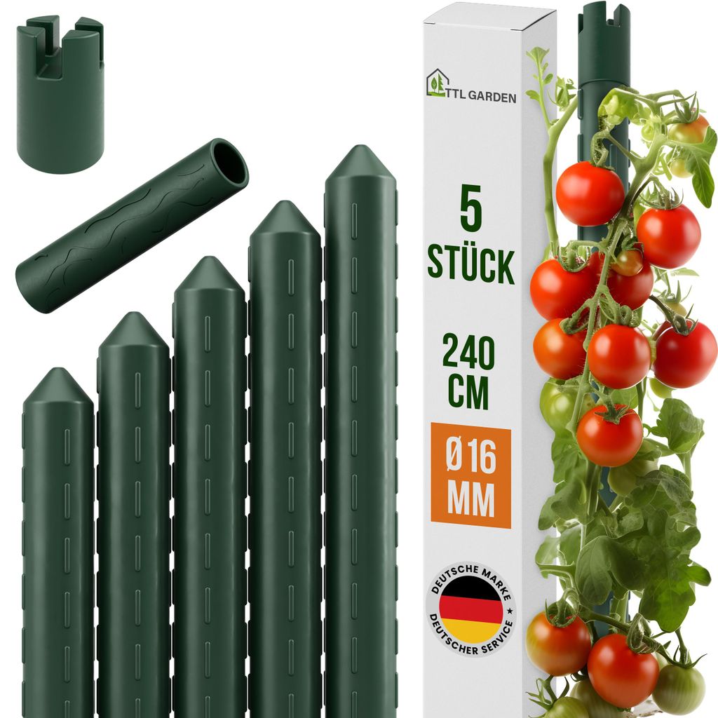 TTL GARDEN Rankstäbe 5er Set 240cm 16mm extra stabil Produktbild 