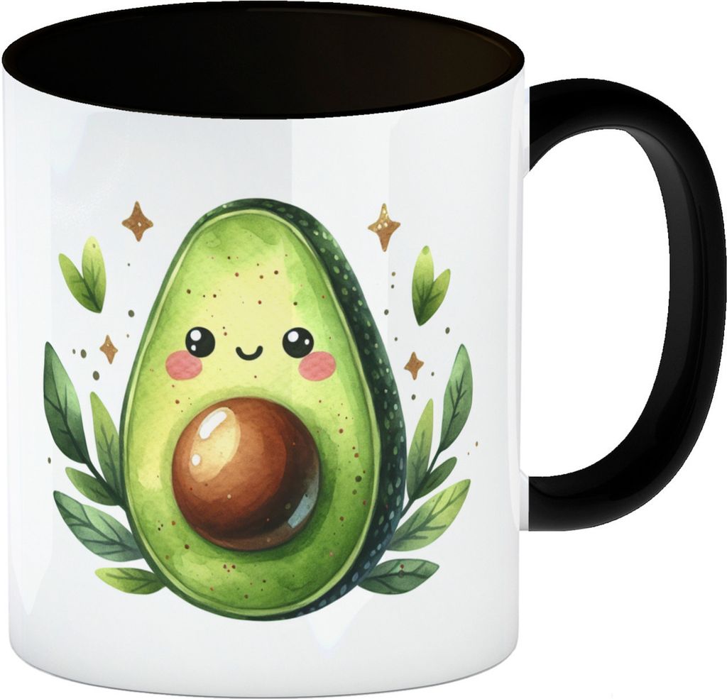 Avocado Kaffeebecher in schwarz
