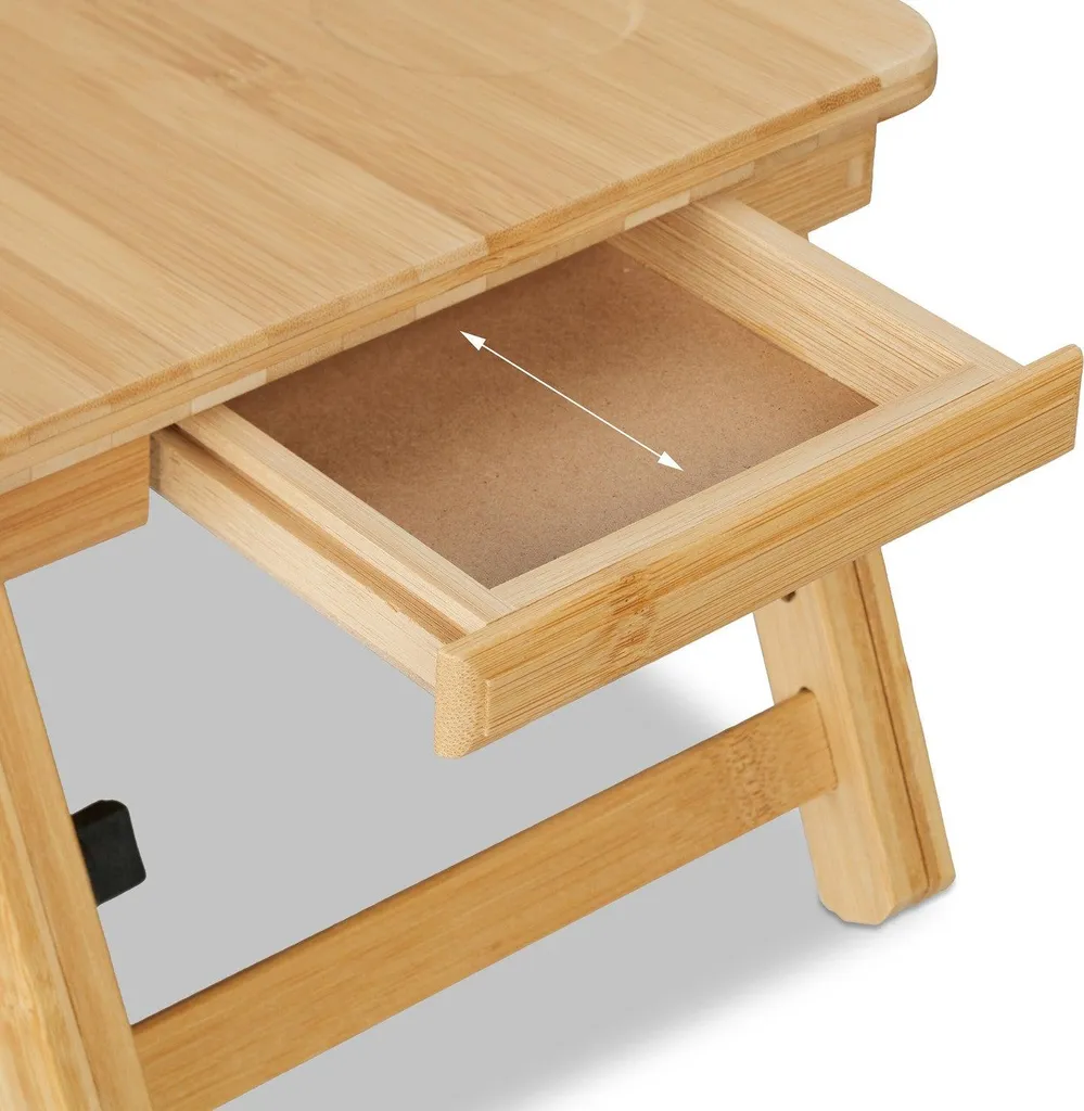 Support ordinateur portable inclinable en bambou avec pieds ajustables - 7