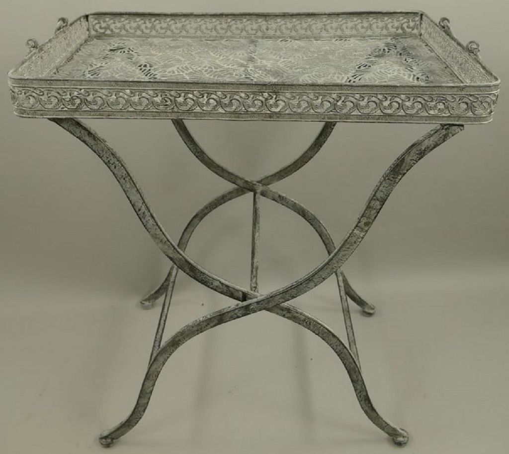 Casa Padrino Jugendstil Gartentisch Antik Grau 60 x 40 x H. Produktbild 