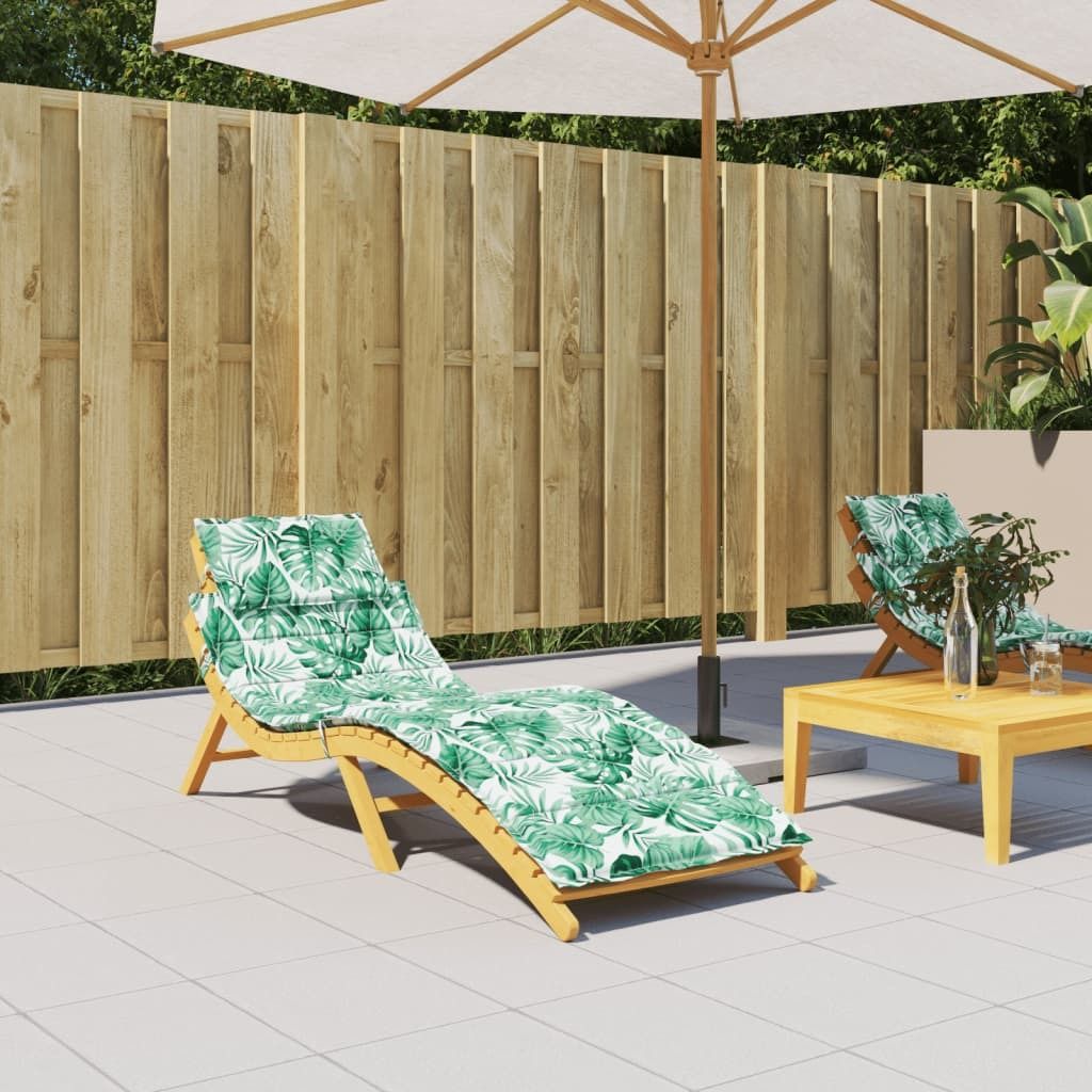 vidaXL Sonnenliegen Auflage Blattmuster Oxford Gewebe - Sonnenliegen-Auflage - Sonnenliegen-Auflagen - Kissen - Outdoor-Kissen