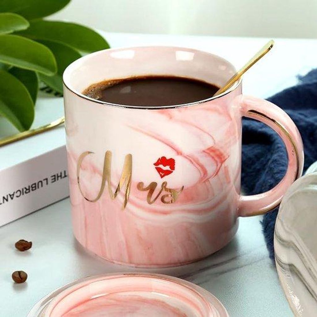 Keramik-Kaffeetassen für Paare - Hochzeitsgeschenk für Braut und Bräutigam