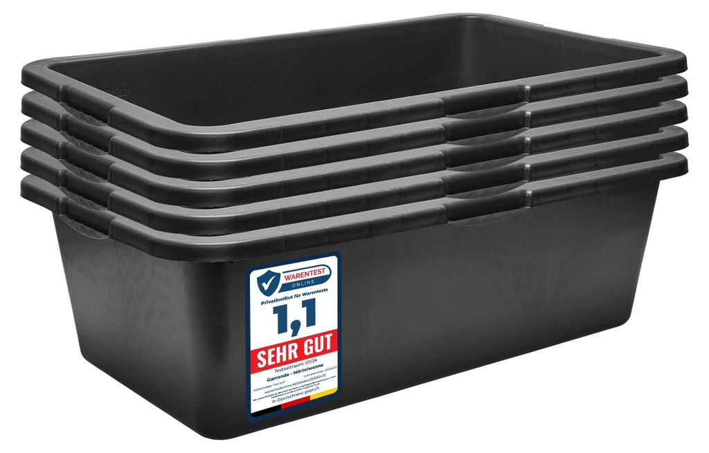 Garronda Mörtelwanne 5 Pack 40 L Rechteckig Mörtelkübel Produktbild 