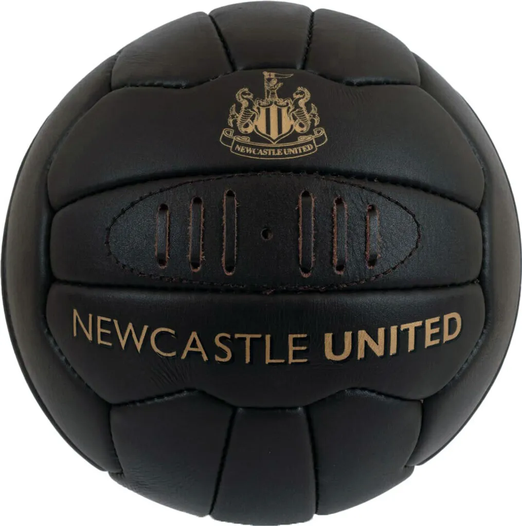 Cadeau Idéal Fan Newcastle : Ballon Rétro en Cuir Noir et Or TA12221
