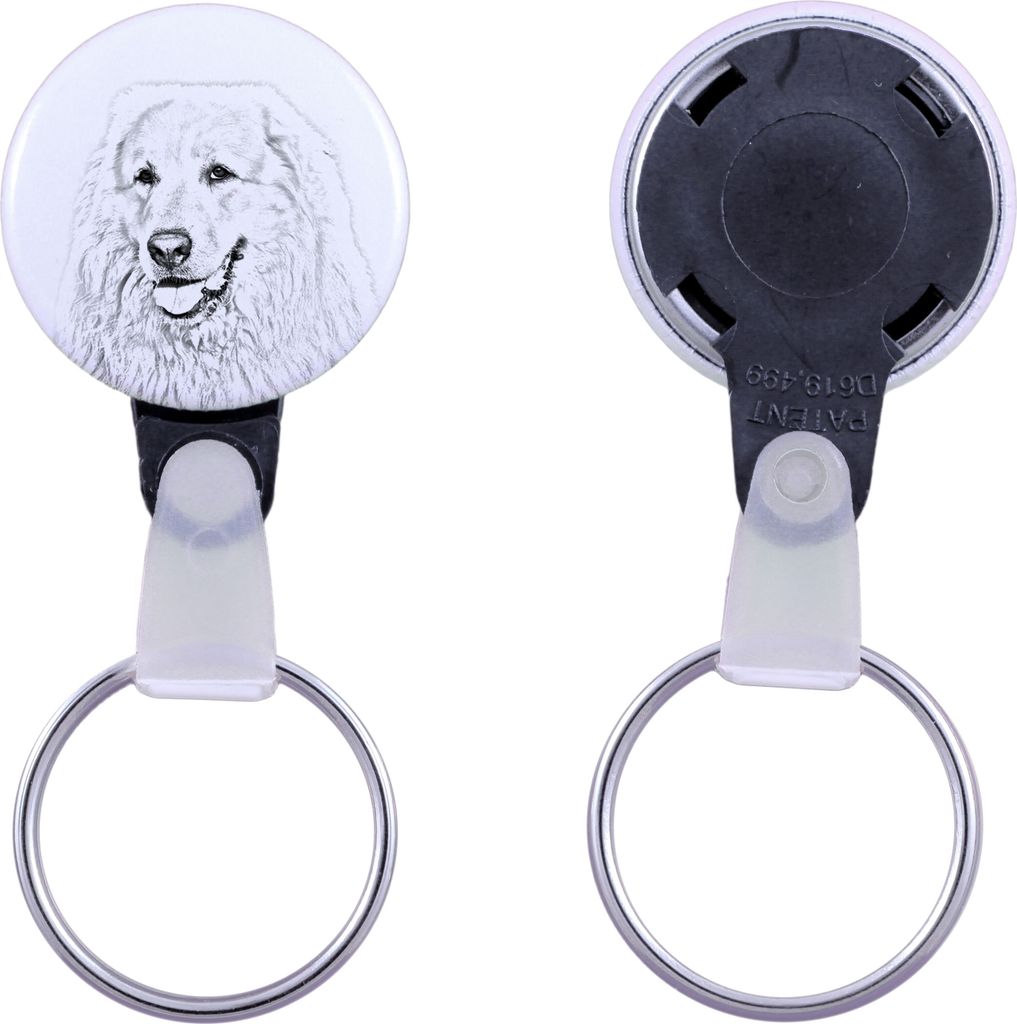Pyrenäenberghund, Patou - Schlüsselanhänger mit dem Bild eines Hundes, Anhänger mit dem eigenen Grafikdesign der Marke Art-Dog
