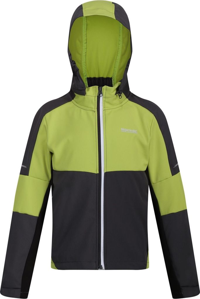 Regatta Softshelljacke Kinder Acidity VI mit Kapuze, Farbe:Lime, Kinder Größen:140