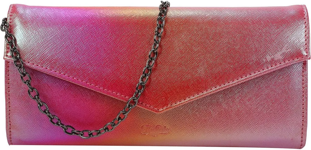 Pochette Rainbow Secco Clutch Holi Pourpre avec Finition Satinée