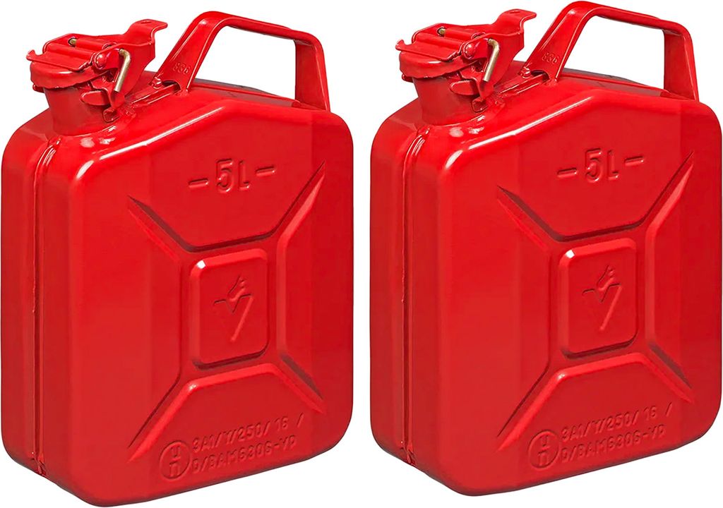 2x Kraftstoffkanister 5L Metall rot Benzinkanister Diesel Reserve Camping