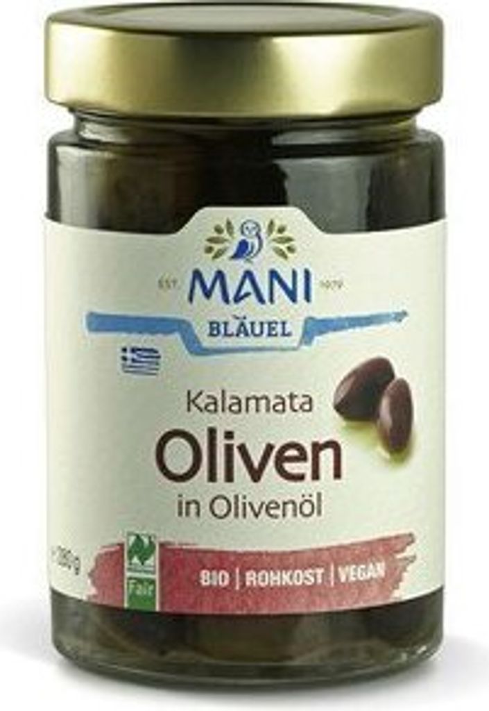 Mani Bläuel® - Kalamata Oliven in Olivenöl,  - 280g Produktbild 