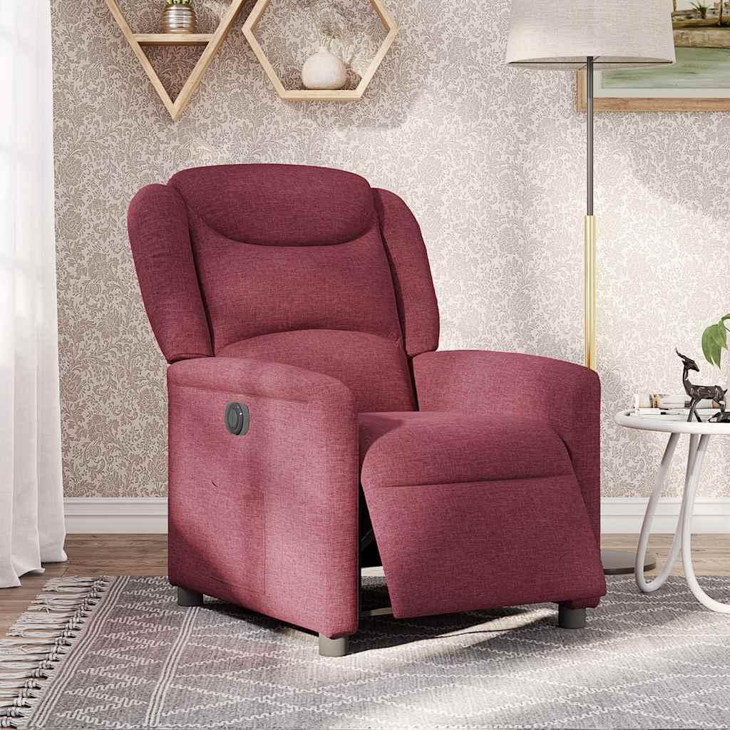 vidaXL Relaxsessel Elektrisch Weinrot Stoff