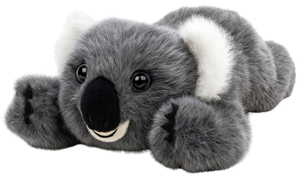 Lean Plüsch Maskottchen Kuscheliger Liegender Koala Bär Grau 30Cm