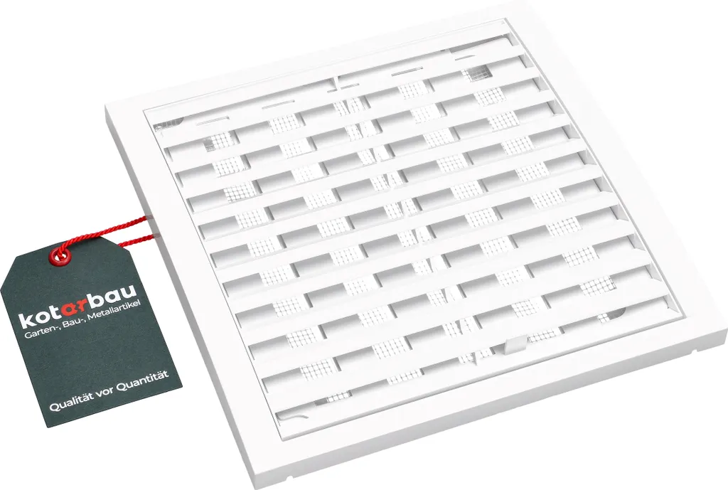 KOTARBAU Grille d'aération 200x200 mm blanche réglable avec moustiquaire