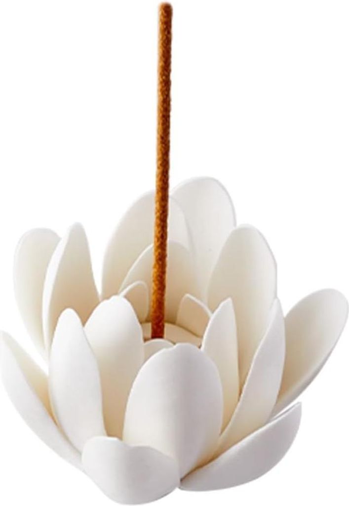 Wiederstandhalter - Weiße Lotus Keramische Brenner - Blumen Kegel Stäbchen Halter - Handgefertigte Porzellan Blütenblätter - Coil Basis Unterst...