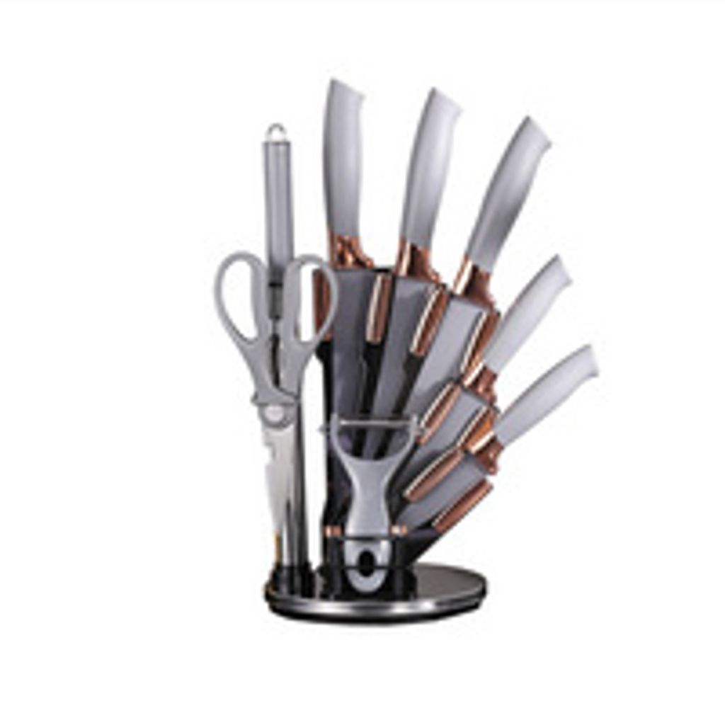 9-tlg. Premium Küchenmesser-Set – Grau