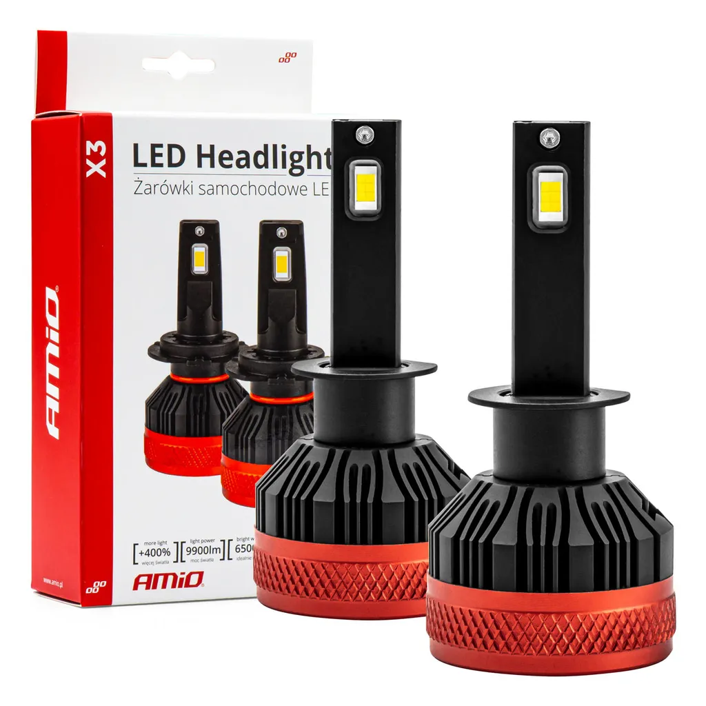 Lampadine LED H1 X3 AMIO-02977 9900lm 6500K Canbus - Kit Fari Auto Alta Potenza