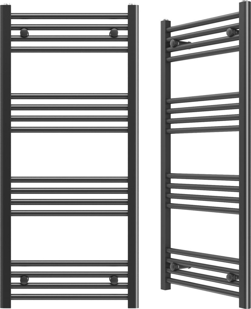 Granitan | Handtuchheizkörper Breno - 50x110 cm - Schwarz - Modernes Design - Minimalistisch und Funktional