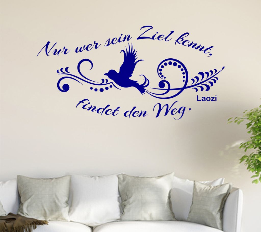 Nur wer sein Ziel kennt ... Wandtattoo in 6 Größen - Wandaufkleber Wall Sticker - Dekoration, Küche, Wohnzimmer, Schlafzimmer, Badezimmer