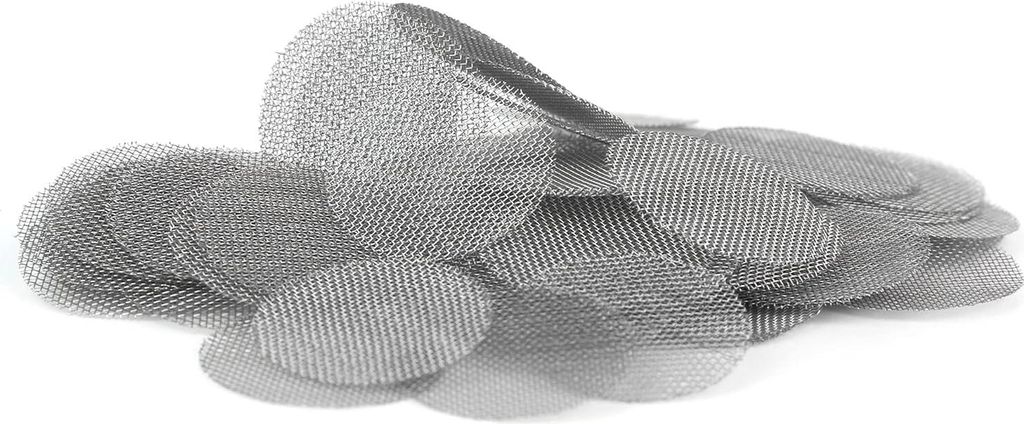 Einlege Bong-Siebe Ø 10 mm 60 Stück aus Edelstahl Feinmaschig Korrosionssicher - Kopfsieb Pfeifen Sieb Metallsieb Glas Kopf Gitter Zubehör