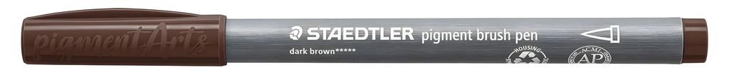 Staedtler pigment brush pen dunkelbraun