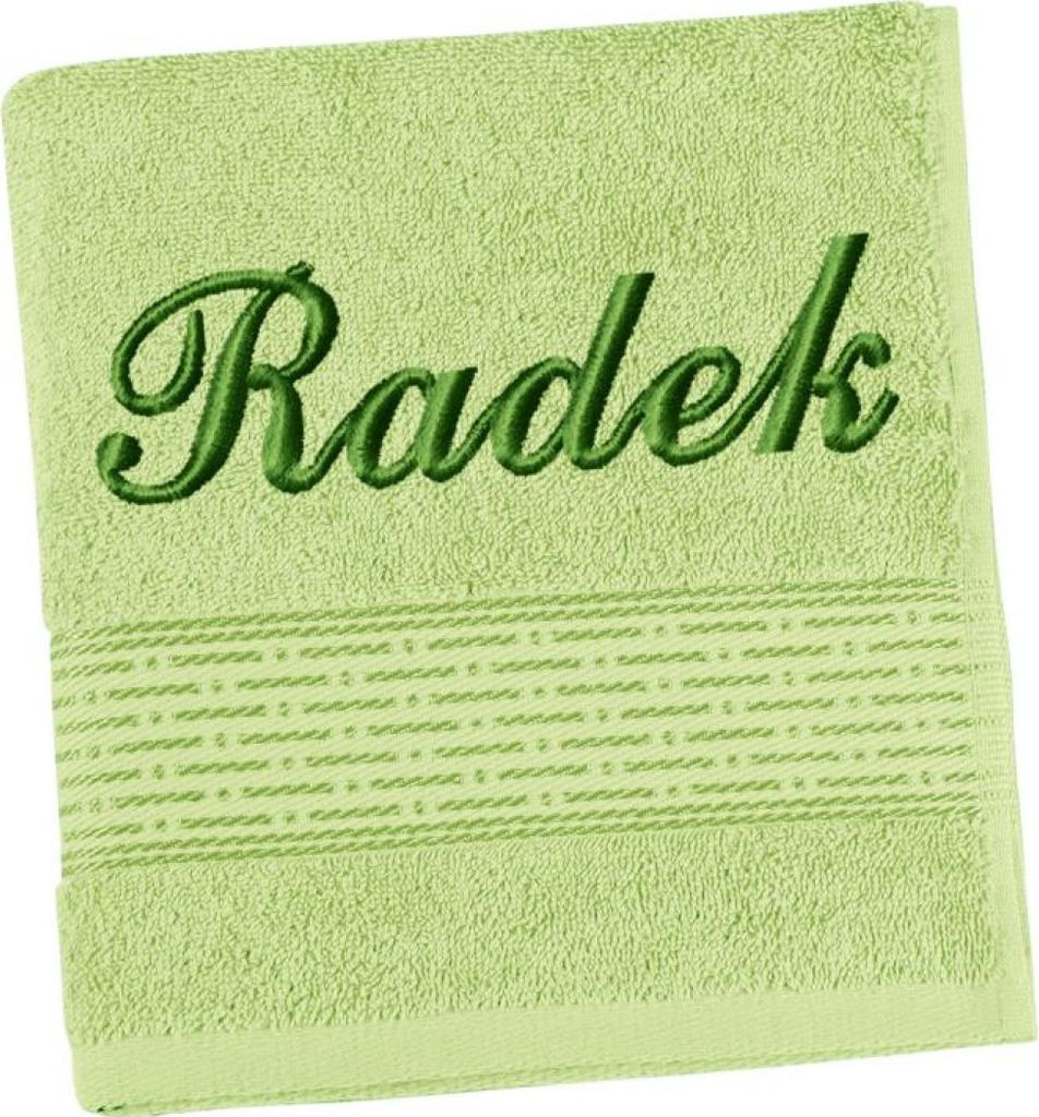 Frottee-Handtuchstreifen mit gesticktem Namen - 70x140 cm - Grün