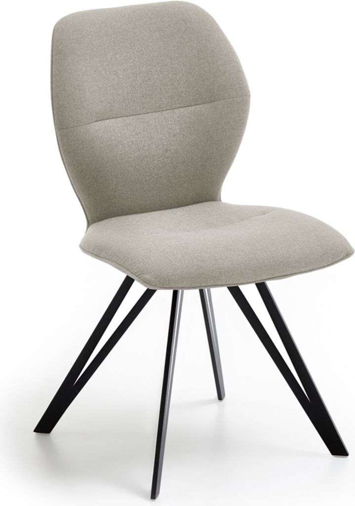 Niehoff Sitzmöbel Merlot Design-Stuhl Stativgestell Eisen Schwarz Stoff Venice 180° Drehbar